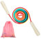 MAHESA® Comba de Saltar Niña de colores Arco iris + Bolsita de Transporte Rosa | Comba Niña para Gimnasia Dentro y Fuera de Casa|cuerda saltar niños y niñas.