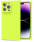oakxco for iPhone 14 Pro Max Case Silicone Square Edge, Y2k Rectangle Soft Rubber Gel Cute Phone Case for Women, Girly Aesthetic Trendy Design, Thin Slim Matte TPU Protective Cover, Neon Green