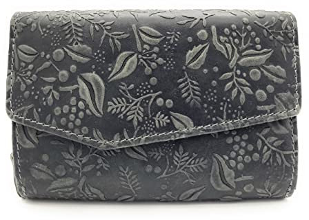 echt Leder Damen Geldbörse Portemonnaie floral mit RFID/NFC Schutz