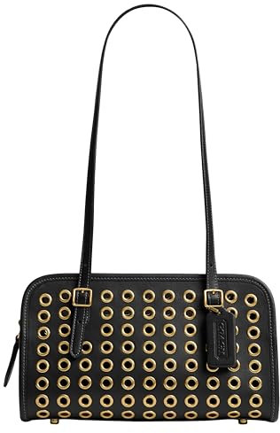 Coach Swing Zip Bag with Grommets, Black, One Size