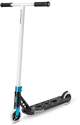 Chilli Pro Scooter Ventus L | High-End Stunt Scooter | Der Leichteste Park Scooter für Bestleistungen in der Luft | Gesamthöhe vo 90 cm | 110 mm PU Räder mit ABEC 9 Bearings | White/Black