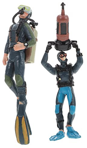 JUMPLAWN 2 Stück PVC Taucherfiguren Tauchermodelle Mit Realistischen Details Kompakte Größe Langlebige Dekoration Für Kinder Wissenschaft Und Landschaft