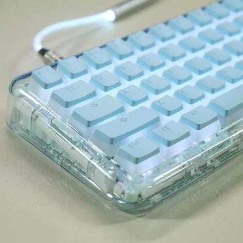 QPSJXN Cyrillic Russian Double Shot PBT Keycap Set für mechanische Tastaturen 117 ISO -Layout -Schlüsselcaps(English Blue)