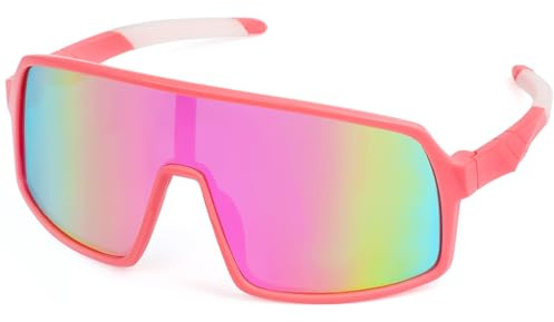 MELLIEX Fahrradbrille Kinder, UV-Schutz Sport Sonnenbrille Kinder, Leicht Schnelle Brille für Jungen Mädchen 6-12 Jahre