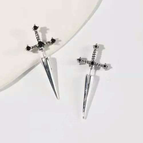 Goth-Dolch-Schwert-Schrauben-Piercing-Ohrringe für Männer und Frauen, Schmuck, Hip-Hop-Kleidung – 3#Silberschwert-Piercing …