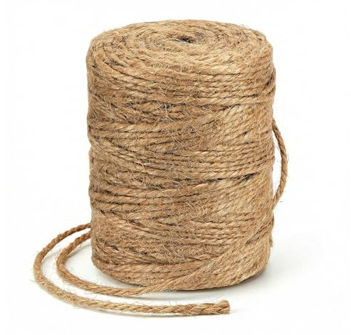 100M Garten Kordel 4 mm JuteSchnur, Natur Juteschnur Kordel, Deko Paketschnur Naturfaser Jutegarn, Juteband Hanfband Braun Hanfseil für Haushalt Garten Pflanzen DIY Bilder Basteln Kunsthandwerk Deko