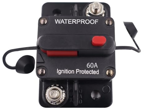 Maritime Schutzschalter,Wasserdicht 30A-80A 12-48V Auto Zubehör | Auto Sicherungsautomat | Für LKW Busse ATV Solar Audio Generator Hausbatterie Verkabelung Trolling