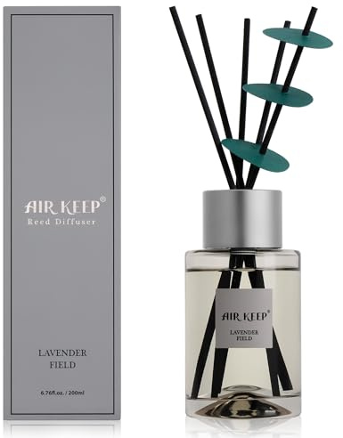 Airkeep Raumduft 200ml mit Duftstäbchen Lavender Field | Langanhaltender Duft, Stilvolle Deko für Schlafzimmer, Bad und Büro