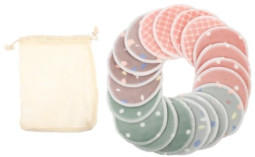DECHOUS Bambusfaser Abschminkpads mit Aufbewahrungstasche Waschbare Umweltfreundliche Reinigungspads für Sanfte Make up Entfernung und Empfindliche Hautpflege