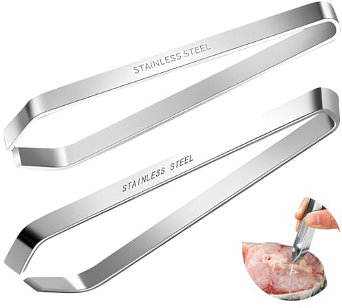 YAOYYG 2 Piezas Alicates Profesionales para Espinas | Pinzas para Pescado de Acero Inoxidable, Pinzas de cocina, Ideal para Salmón, Aves y Jamón