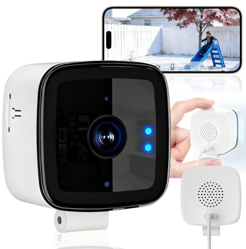 Smart 2K Window Security Camera & 2M Cable – 3MP Ultra-Clear Indoor Dome with Enhanced Color Night Vision, Wireless Stick-On Setup & Motion Detection for Home & Family Protection (Single, 2.4 GHz)