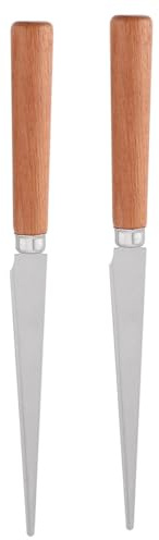 FRCOLOR Putzmesser für Keramik aus Edelstahl, 2 Stück Tonwerkzeug | Braun, Bastelset für Nachbearbeitung, Geeignet für Tonarbeiten und Keramische Details, Kompaktes Zubehör