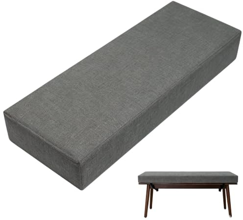 Bankauflage Sitzkissen Bank, Bankkissen Auflage Sitzauflage Sitzkissen Bank Sitzpolster Bankpolster Abnehmbarem Bezug Bankauflage Ersatzpolster Stuhlkissen für Schaukel Fensterbank, 80×40×5cm Grau