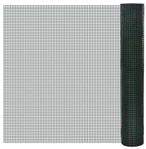vidaXL Grillage plastifié à Mailles carrées 1m x 10 m,Mailles 19 x 19 mm