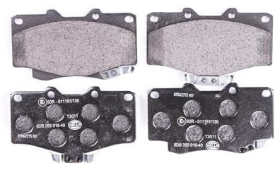 HELLA PAGID 8DB 355 016-401 Bremsbelagsatz - T3011 - Dicke/Stärke: 15mm - Bremssystem: Sumitomo - mit akustischer Verschleißwarnung - für u.a. TOYOTA / VOLKSWAGEN