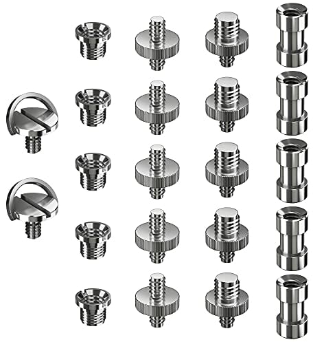 Ventvinal Kamera Stativgewinde Adapter 1/4 auf 3/8 Schraube für Stativ/Monopad/Kugelkopf/Licht Standplatz (22 Stück)