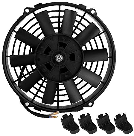 Suuonee Ventilateur de Voiture, 12V 80W 9 Pouces GM climatiseur électronique Moteur Ventilateur pièces de Rechange Auto pour Moto Voiture Chambre (12V)