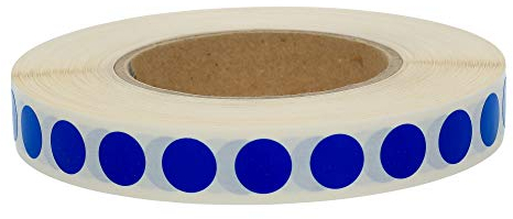 TE-Office 1000 Stück Runde Klebepunkte Rolle Bunt Markierungspunkte Aufkleber Punkte Blau 15 mm Vinyl