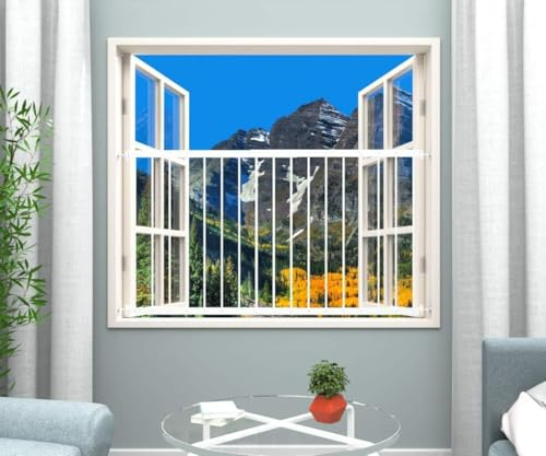 WAOWAO - Protectores de seguridad para ventana para niños, a prueba de bebés, extra anchos, color blanco, para ventanas correderas de 31,50 a 86,62 pulgadas, 2 Piece(36.22-61.41)