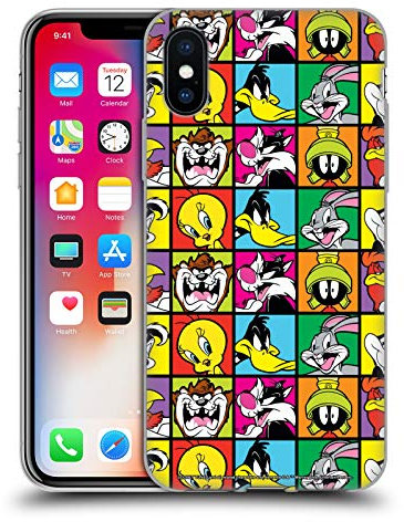 Head Case Designs Licenciado Oficialmente Looney Tunes Azulejos Patrones Carcasa de Gel de Silicona Compatible con Apple iPhone X/iPhone XS