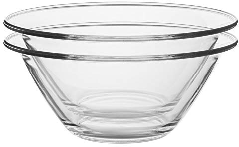 Bormioli Rocco 6pc Mr Chef Glass Nesting Mixing Bowl Set - Heavy Duty, Dishwasher and Microwave Safe - 4L