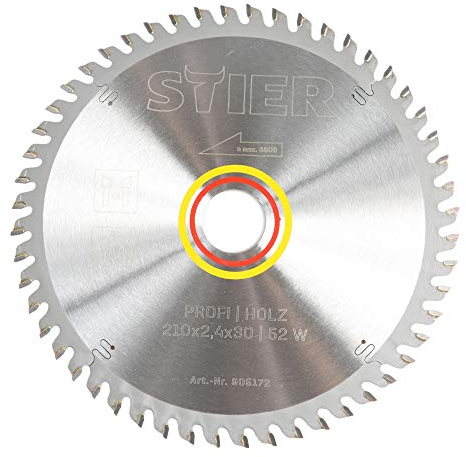 STIER Profi Kreissägeblatt, für Handkreissägen, Holz, 210x2,4x30, 52 Wechselzähne, gehärtet, 5° Spanwinkel