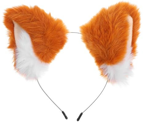 Lurrose Serre-tête oreilles de loup en fourrure et oreilles de chat - Serre-tête en peluche - Accessoire de déguisement