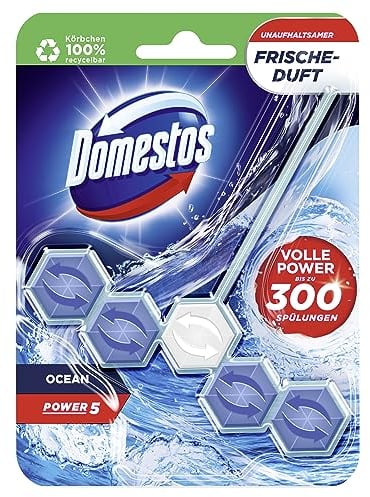 Domestos Power 5 WC Stein Ocean WC Reiniger volle Power bis zu 300 Spülungen 55 g