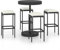 Tidyard 5-TLG. Gartenbar-Set mit Kissen Bartisch mit 4 Barhocker Gartenbar Sitzgruppe Gartenmöbel Theken Hochtisch Barset Stehtisch Gartentheke Barstuhl Poly Rattan Schwarz