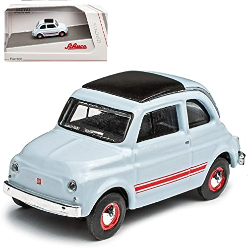 FIAT 500 Urmodell Nuova Blau mit Rot Ur Modell 1957-1975 H0 1/87 Schuco Modell Auto mit individiuellem Wunschkennzeichen