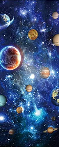 A.Monamour Türtapete Selbstklebend Türfolie Türposter 3D Sterne Planeten Und Galaxien Im Weltraum Vinyl Folie Türdeko Tapete Wandbild Türaufkleber Türtattoo 77 x 200 cm