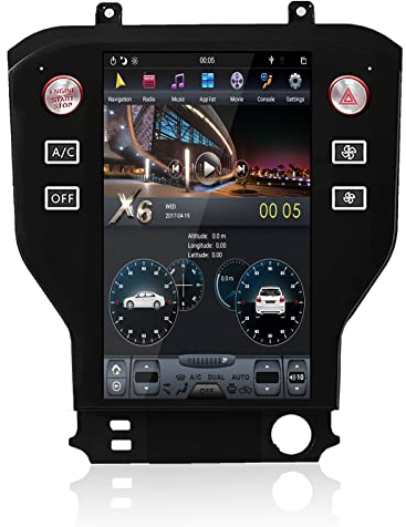 MOOKAKA Android 9.0 Auto Radio 1 DIN Navegación GPS para Ford Mustang 2015-2020 Estéreo para automóvil Reproductor Multimedia Bluetooth Pantalla IPS con Carplay,WiFi,DSP, HDMI,RDS (4+64G)