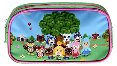 ANIMAL CROSSING - Federmäppchen mit Reißverschluss, ideal zum Organisieren von Schreibwaren, grün, 22 x 12 x 8 cm