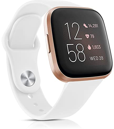AK Kompatibel für Fitbit Versa 2 Armband/Fitbit Versa Armband, Weiches Silikon Sport Ersatz Armband Kompatibel für Fitbit Versa 2/Fitbit Versa/Fitbit Versa Lite (Weiß)
