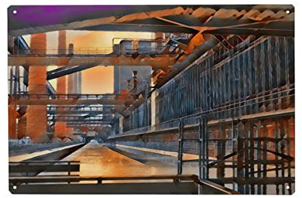 artboxONE Metall-Poster 30x45 cm Städte Industrie von Künstler Helmut Haider
