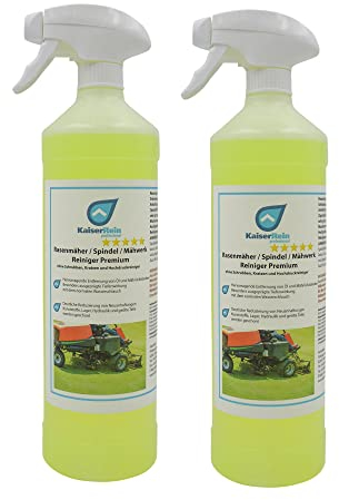 Spezial Rasenmäher,- Spindel,- Mähwerk- Reiniger Premium 2x1 L auch optimal um Rasenmäher-roboter I Mähroboter zu reinigen I Mährobboterreiniger I Maschinenreiniger