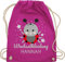Turnbeutel Rucksack - Kita Beutel Wechselsachen Mädchen - Wechselkleidung Marienkäfer - Unisize - Fuchsia - stoffbeutel wechselklamotten kindergarten wechselbeutel personalisierte wechselkleider