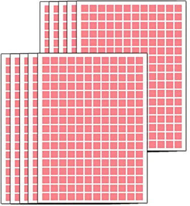 10 Stücke Quadrat Aufkleber Selbstklebend Sticker Farbkodierung Etiketten 15mm Farbkodierung Punktaufkleber Markierungspunkte in 11 Farben für Büro, Schule, Kalender, Karten-Aufkl - Rosa