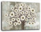 Quadro Moderno soggiorno ALBERO della VITA Fiore Bianco Astratto Quadri moderni da Parete XXL grande Stampa su tela Canvas Decorazione Murale muro Arredo Camera da letto Salone (70x100 cm, 6)