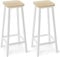 YMYNY 2er Set Barstühle, Küchenstühle, Barhocker, Holzoptik mit Metallrahmen, Industriestil, 28 x 29 x 70 cm, für Bar, Cafés, Küchen, Natur HBS511R