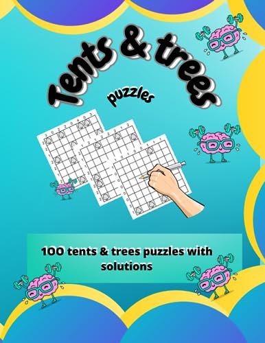 Tents & Trees puzzles.: 100 Tents & trees puzzles with solutions. Suitbale for kids.