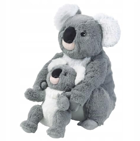 Gustaw Teddybär Groß XXL Koala mit Kind - Plüschbär, Kuschelbär XXL Plüschtier, Spielgefährte und Deko in einem - Stofftier, Plüschtier Kuscheltier Teddy Bear (grau-weiß, 30cm)