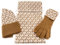 Michael Kors SET I Schal/Mütze/Handschuhe I Hat/Scarf/Gloves I Weiche Acrylwolle I Michael Kors Logo I Goldener Geschenkkarton I (Braun)