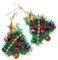 Toyvian 1 Paar Jingle Bell Ohrhänger Weihnachtsschmuck Bunte Ohrringe Für Das Neue Jahr Handgefertigter Weihnachtsbaum-perlenohrringe Bunter Tropfenohrring Mädchen Gefühlt Harz Fräulein