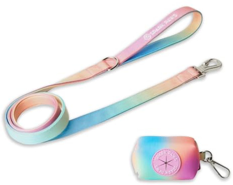 Spark Paws Premium Hundeleine und Kotbeutel-Set, robuster Haken aus Legierung für stark ziehende Rassen, bequem, langlebig und sicher - Pastel Icing