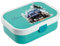 wolga-kreativ Mepal Campus Brotdose Kinder mit Fächern - Personalisierte Lunchbox mit Namen für Schule, Kindergarten und Einschulung - Motiv Auto Rennwagen - Brotbüchse mit Unterteilung Kinder