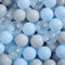 PlayMaty 100 Bunte Kugeln aus Phthalat-freiem BPA-freiem Kunststoff, Ozeanbälle, stoßfest, für Kinder-Spielhaus, Pool-Ballgrube, Zubehör, 2,16 Zoll (Blau-Grau-Klar)