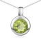 MATERIA Edelstein Halskette Peridot Anhänger Silber 925 - grün rund facettiert KA-140-Peridot_K141