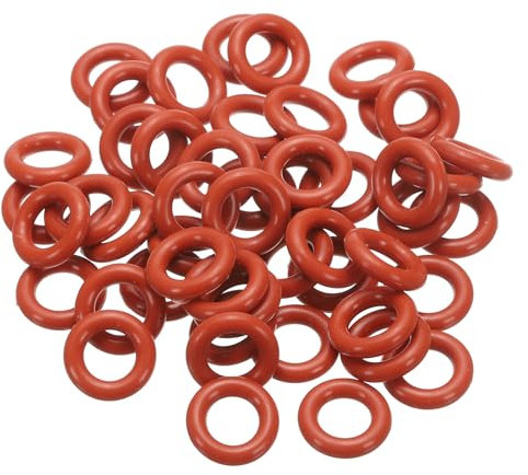 PATIKIL Joint Torique en Silicone 15mm OD 9mm ID 3mm Largeur, 50Pcs Métrique VMQ Joint d'Étanchéité de Remplacement pour la Réparation des Vannes de Compresseur de Plomberie, Rouge