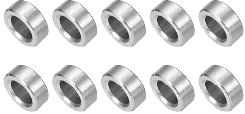 QUARKZMAN 10 Stück Distanzhülsen Abstandshalter Edelstahl, 6mm ID x 10mm OD x 4mmL 304 Edelstahl Runde Abstandshalter ohne Gewinde Säulen für Schrauben 1/4 oder M6